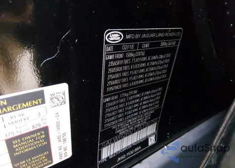 2018 Land Rover Range Rover Sport Hse z USA, uszkodzony, nr VIN SALWR2RV1JA196755